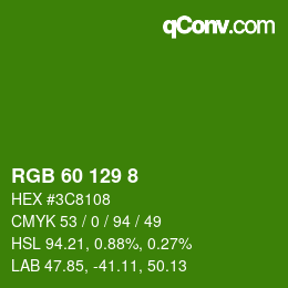 Color code: RGB 60 129 8 | qconv.com