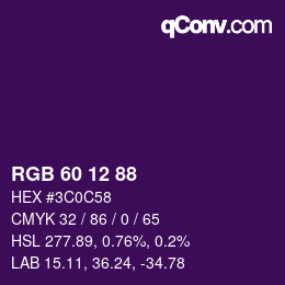 カラーコード: RGB 60 12 88 | qconv.com