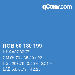 Color code: RGB 60 130 199 | qconv.com