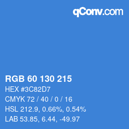 カラーコード: RGB 60 130 215 | qconv.com