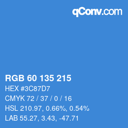 カラーコード: RGB 60 135 215 | qconv.com