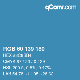 Código de color: RGB 60 139 180 | qconv.com
