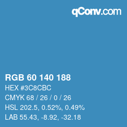 Color code: RGB 60 140 188 | qconv.com