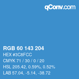 カラーコード: RGB 60 143 204 | qconv.com