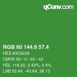 カラーコード: RGB 60 144.8 57.4 | qconv.com