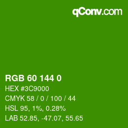 Color code: RGB 60 144 0 | qconv.com