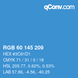カラーコード: RGB 60 145 209 | qconv.com