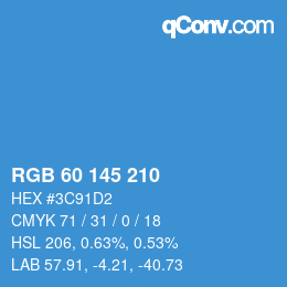 Color code: RGB 60 145 210 | qconv.com