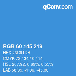 Color code: RGB 60 145 219 | qconv.com