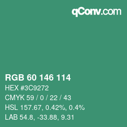 Color code: RGB 60 146 114 | qconv.com