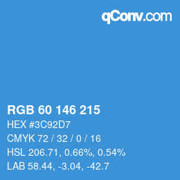 カラーコード: RGB 60 146 215 | qconv.com
