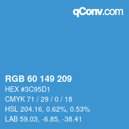 カラーコード: RGB 60 149 209 | qconv.com