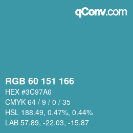 Color code: RGB 60 151 166 | qconv.com