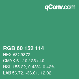 カラーコード: RGB 60 152 114 | qconv.com