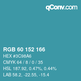 Color code: RGB 60 152 166 | qconv.com
