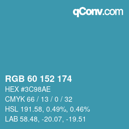 Color code: RGB 60 152 174 | qconv.com