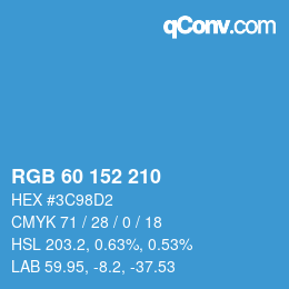 カラーコード: RGB 60 152 210 | qconv.com
