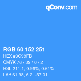 カラーコード: RGB 60 152 251 | qconv.com