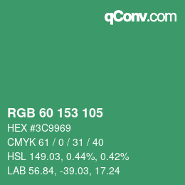 Color code: RGB 60 153 105 | qconv.com