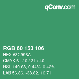 Color code: RGB 60 153 106 | qconv.com
