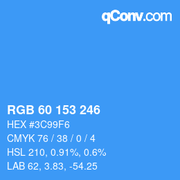 Color code: RGB 60 153 246 | qconv.com