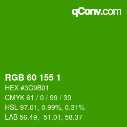 カラーコード: RGB 60 155 1 | qconv.com