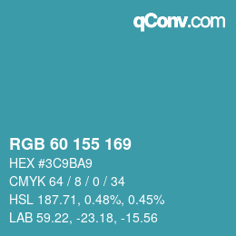 Color code: RGB 60 155 169 | qconv.com