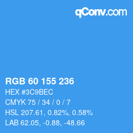 Color code: RGB 60 155 236 | qconv.com