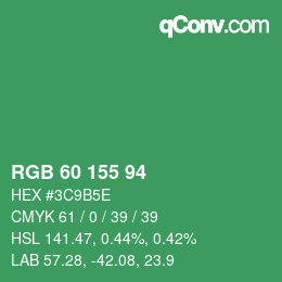 Color code: RGB 60 155 94 | qconv.com