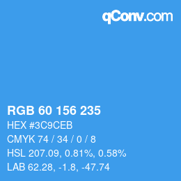 Color code: RGB 60 156 235 | qconv.com