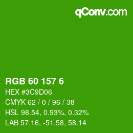 颜色代码: RGB 60 157 6 | qconv.com
