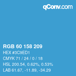 Color code: RGB 60 158 209 | qconv.com