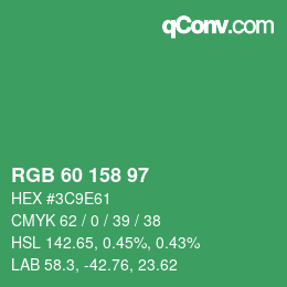 Color code: RGB 60 158 97 | qconv.com