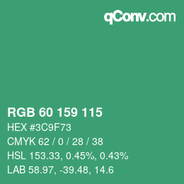 Farbcode: RGB 60 159 115 | qconv.com
