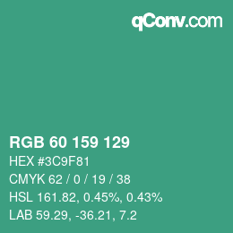 Código de color: RGB 60 159 129 | qconv.com