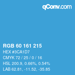 颜色代码: RGB 60 161 215 | qconv.com