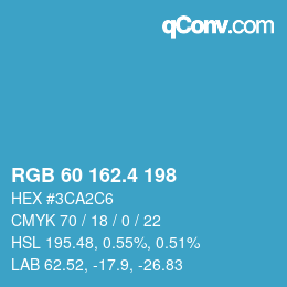 カラーコード: RGB 60 162.4 198 | qconv.com