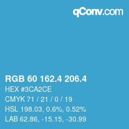 カラーコード: RGB 60 162.4 206.4 | qconv.com