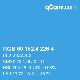 カラーコード: RGB 60 162.4 226.4 | qconv.com