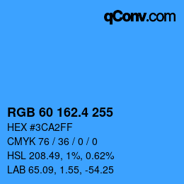 カラーコード: RGB 60 162.4 255 | qconv.com