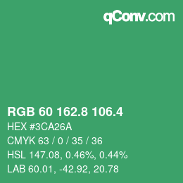 カラーコード: RGB 60 162.8 106.4 | qconv.com