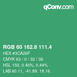 カラーコード: RGB 60 162.8 111.4 | qconv.com