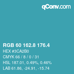 カラーコード: RGB 60 162.8 176.4 | qconv.com