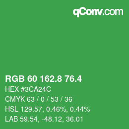 カラーコード: RGB 60 162.8 76.4 | qconv.com