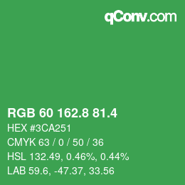 カラーコード: RGB 60 162.8 81.4 | qconv.com