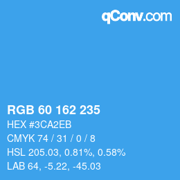 Color code: RGB 60 162 235 | qconv.com