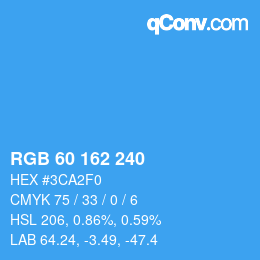 カラーコード: RGB 60 162 240 | qconv.com