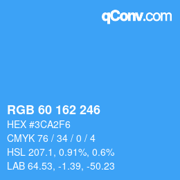 颜色代码: RGB 60 162 246 | qconv.com