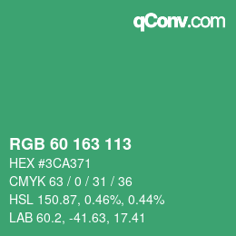 Color code: RGB 60 163 113 | qconv.com