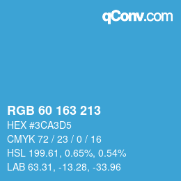 Color code: RGB 60 163 213 | qconv.com